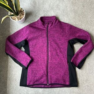 Marc NY Size XL Zip Up Casual Sweater Jacket Magenta Pink